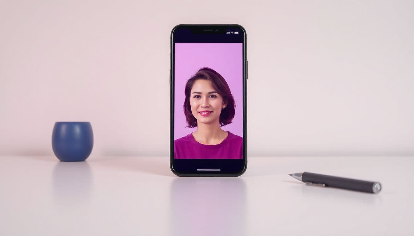 A portrait photo turning into a lifelike talking video on a phone screen