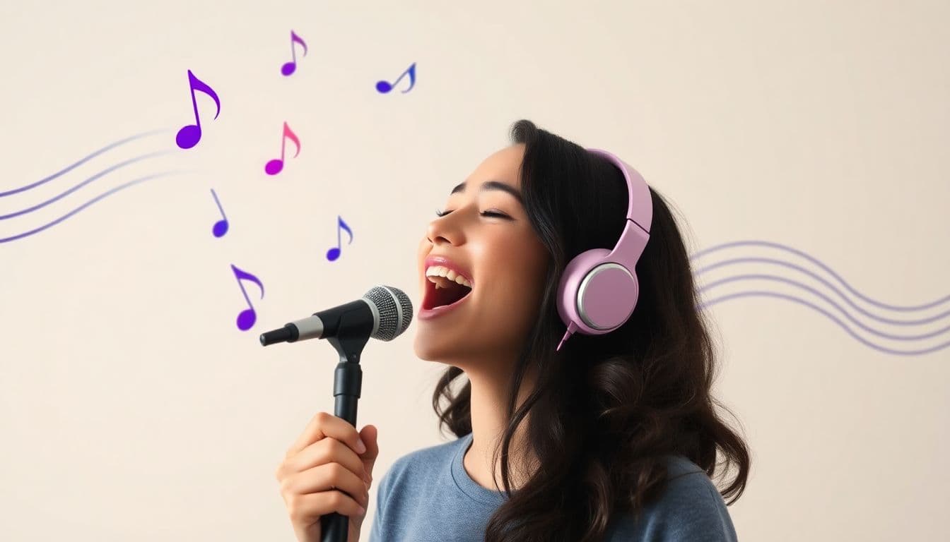 A portrait photo lip-syncing to a song clip in TalkPix audio mode