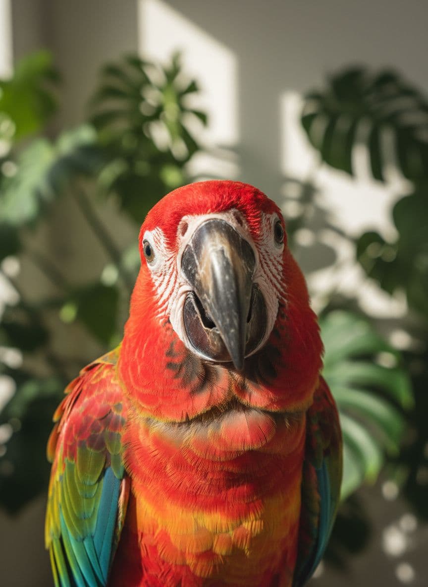 Original Gemini-generated parrot portrait before TalkPix animation
