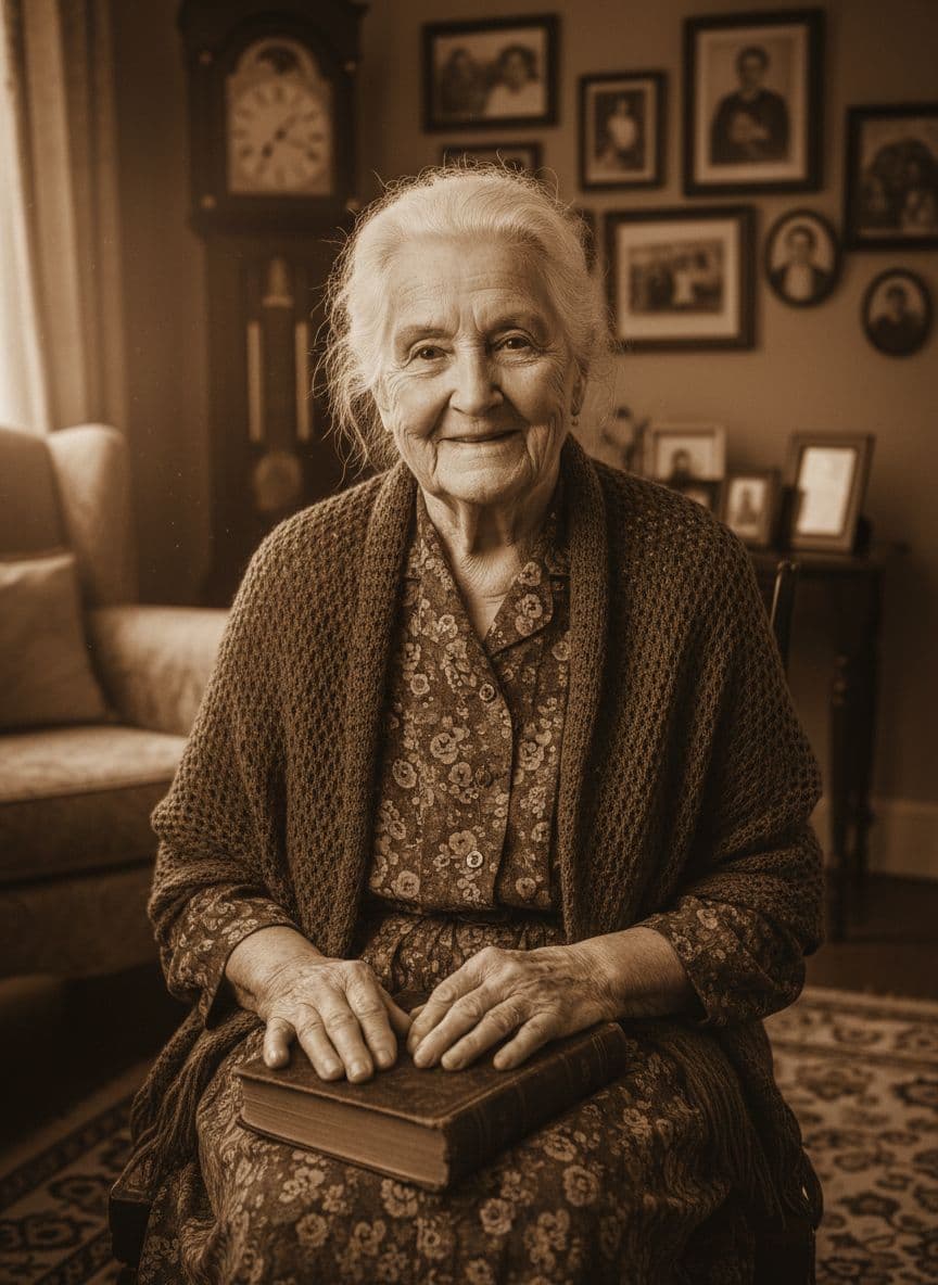Original Gemini-generated vintage storyteller portrait before TalkPix animation