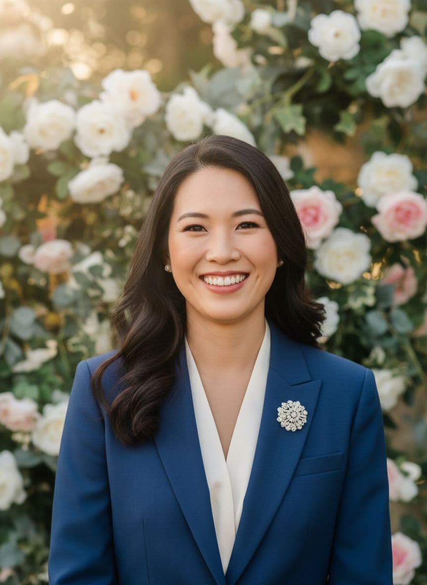 Original Gemini-generated wedding host portrait before TalkPix animation