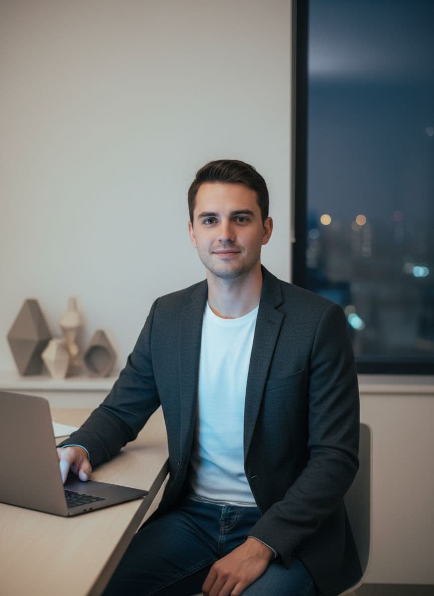 Original Gemini-generated SaaS founder portrait before TalkPix animation