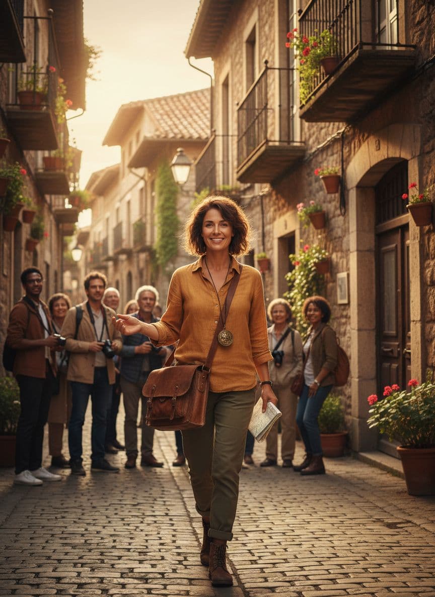 Original Gemini-generated walking tour guide portrait before TalkPix animation