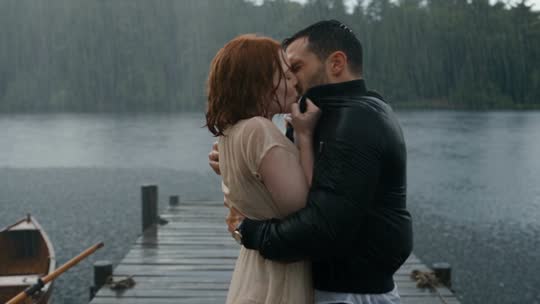 Rain Kiss on the Dock template example