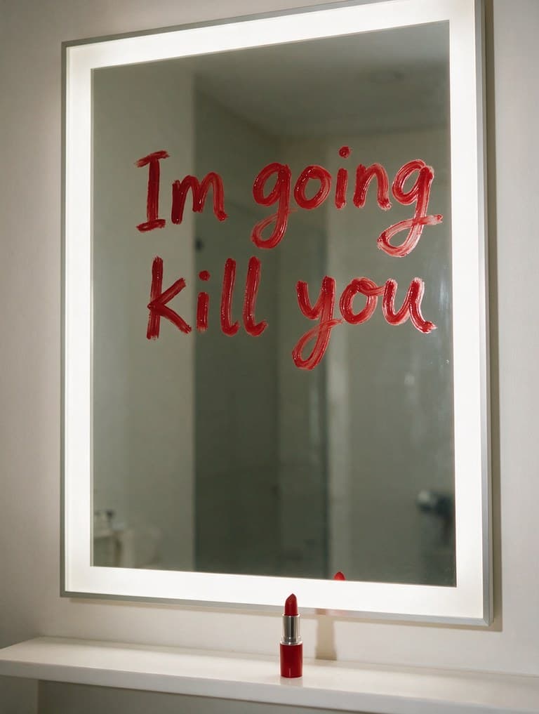 The message on the mirror used for the Grammar Police Pet example