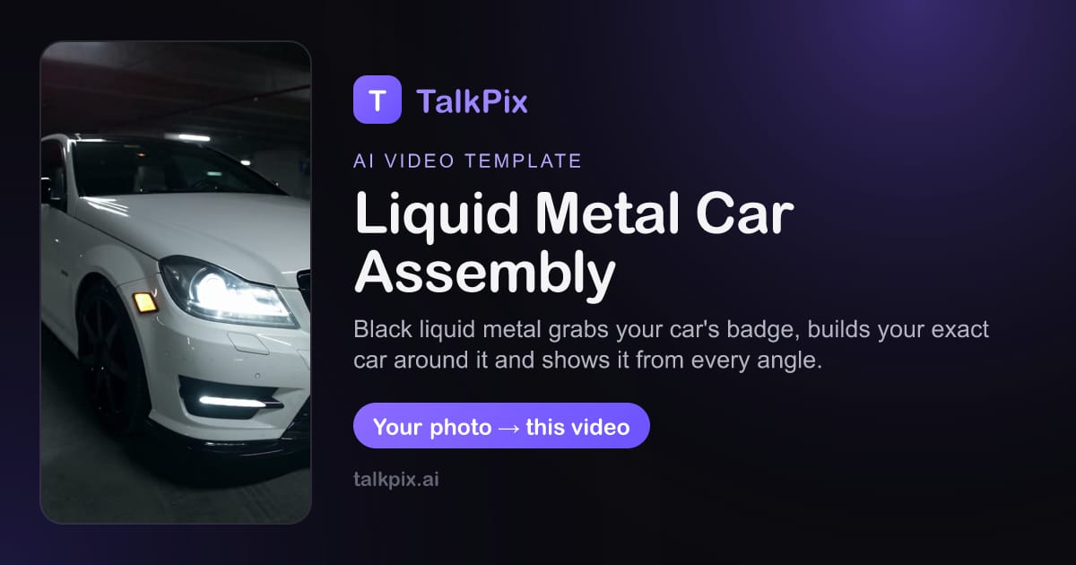 AI Liquid Metal Car Assembly From a Car Photo | TalkPix